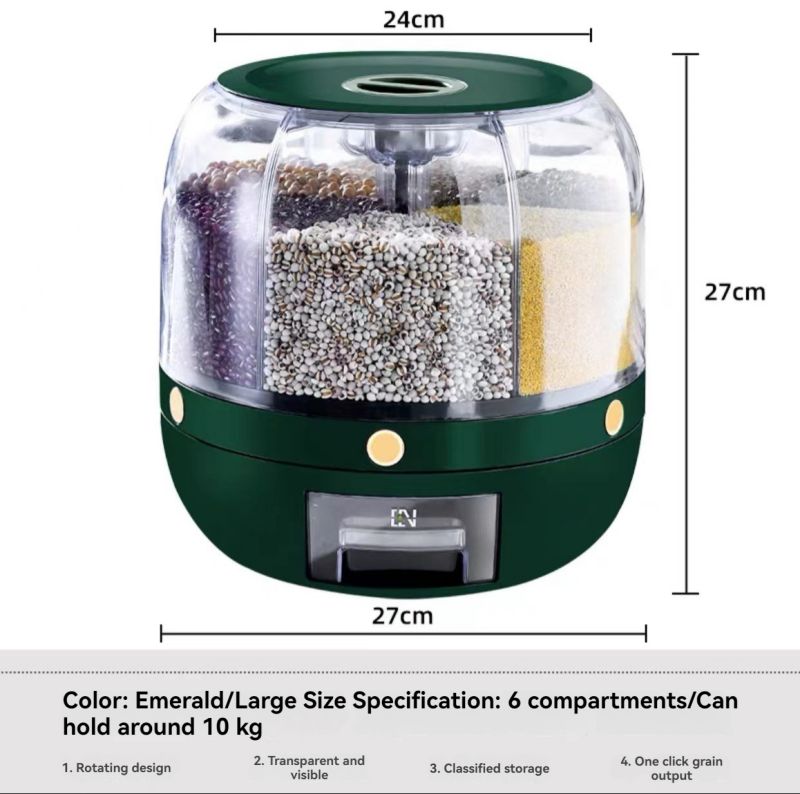 Rotating Rice Bucket For Home Use