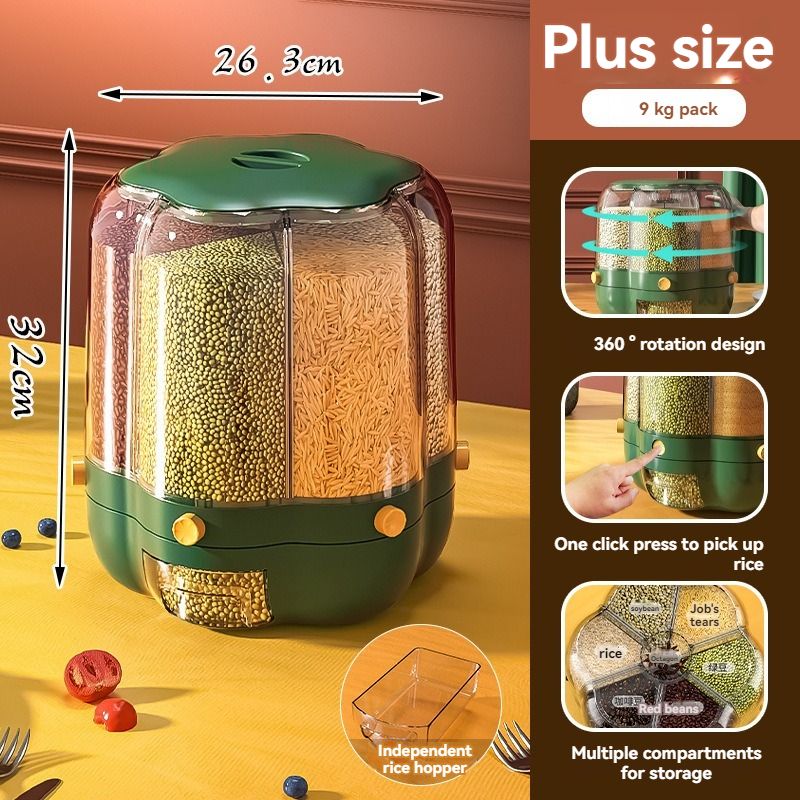 Rotating Rice Bucket For Home Use