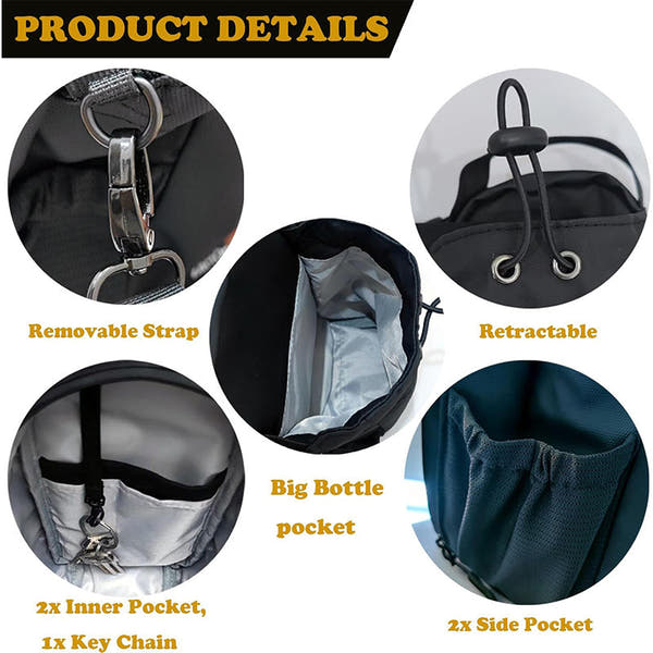 Water bottle bag, messenger bag