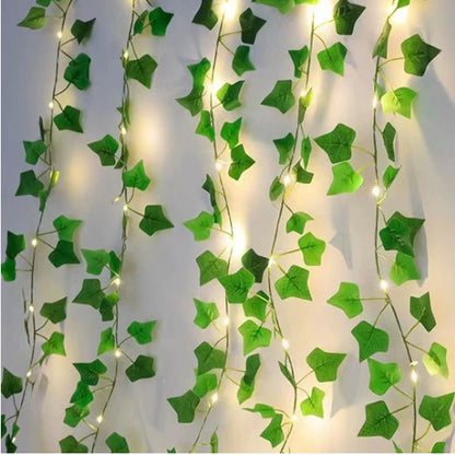 Simulation Green Leaf Rattan Light String